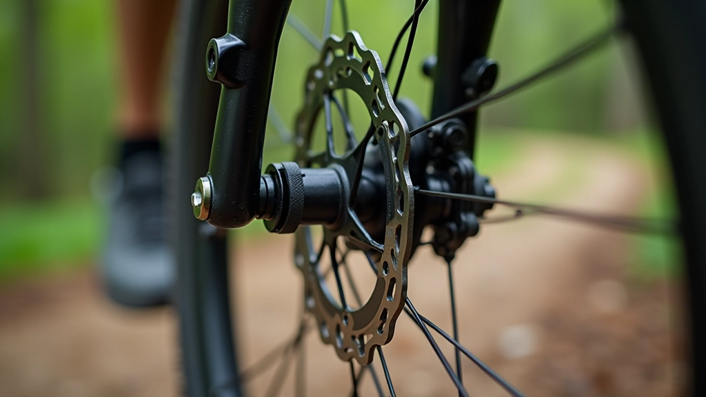 Hydraulic disc brake system on gravel bike, showing brake lever and caliper mechanism