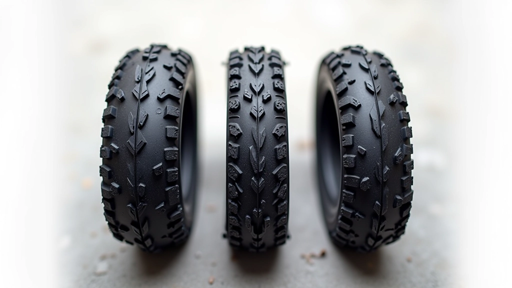Side-by-side comparison of three different gravel tire widths showing 38mm, 45mm, and 50mm tires
